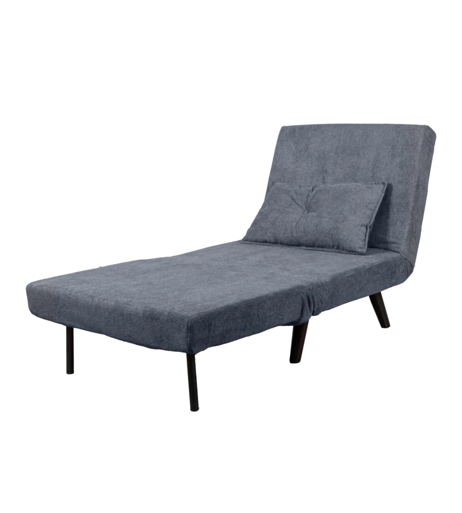 POLTRONA LETTO "QUEEN" IN TESSUTO GRIGIO, 77x77X85 CM